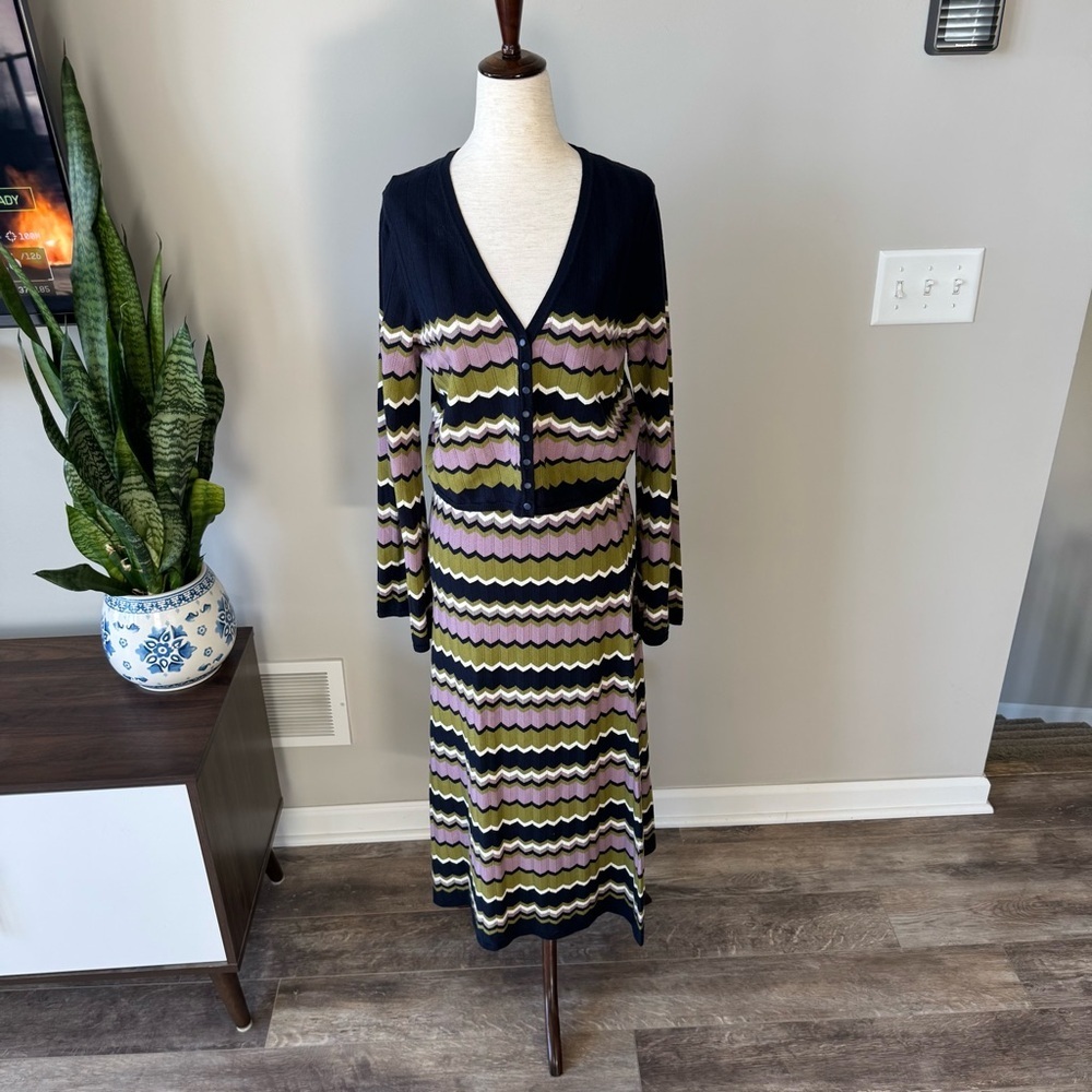 NWT! Sezane Two-Piece Set June Pamiane Chevron Sweater Skirt and Cardigan - Picture 10 of 14